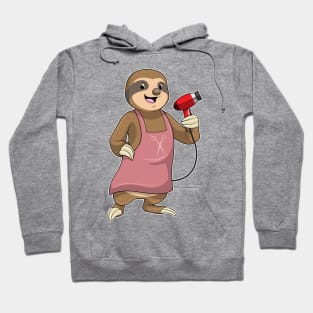 Sloth as Hair stylist with Hairdryer Hoodie